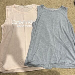 2 for 1 Price Calvin Klein Sleeveless Tops - Gray & Cream